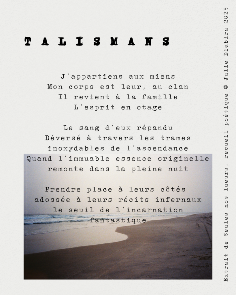 Talismans citation positive publication instagram noir et blanc minimaliste vintage